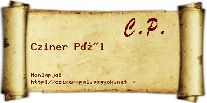 Cziner Pál névjegykártya
